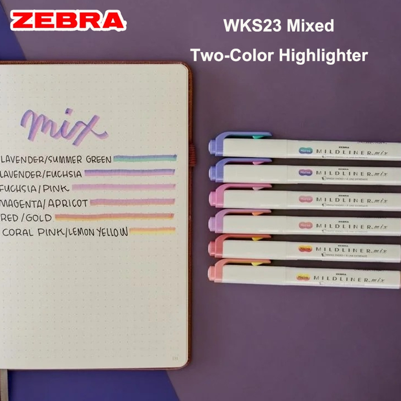 Zebra Pen Mildliner - Evidenziatori bicolore Zebra Mildliner Mix WKS23,